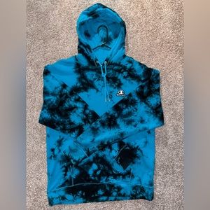 CHAMPION MEN’S HOODIE: S: LARGE C: BLUE/BLACK